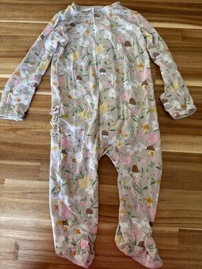 Magnetic Me Floral Footed One-Piece - Pink, Yellow & Cream